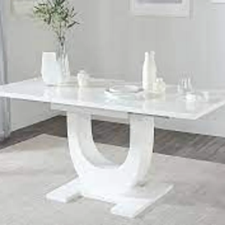 BOXED OSLO WHITE HIGH GLOSS 120-160CM EXTENDING DINING TABLE (3 BOXES)