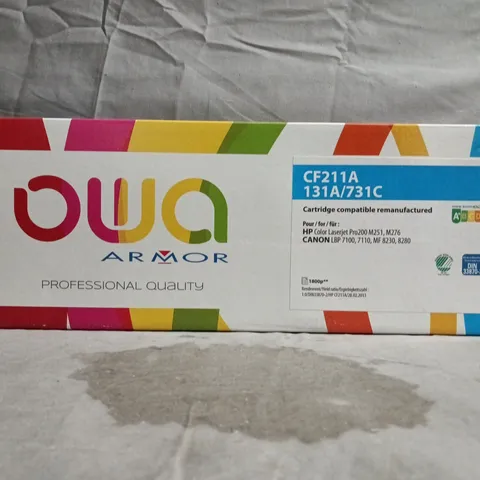 BOX OF APPROXIMATELY 10 ASSORTED ELECTRICAL ITEMS TO INCLUDE OWA ARMOR CF211A CARTRIDGE, ETC - COLLECTION ONLY