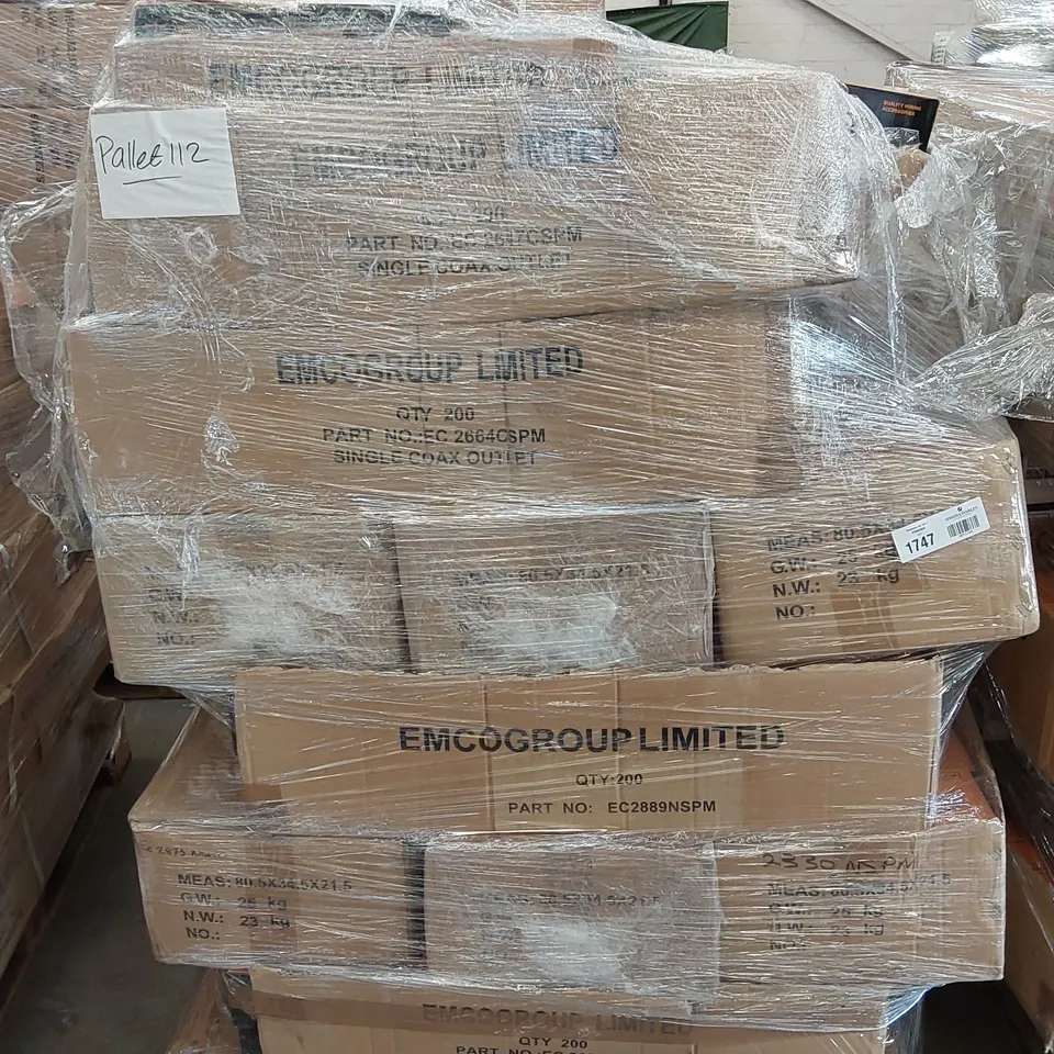 PALLET OF APPROXIMATELY  ASSORTED ELECTRICAL ITEMS/COMPONENTS TO INCLUDE: OUTLETS
