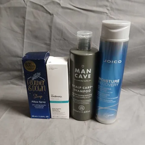 APPROXIMATELY 15 ASSORTED HEALTH & BEAUTY PRODUCTS TO INCLUDE PILLOW SPRAY, MAN CAVE AND THE ORDINARY 