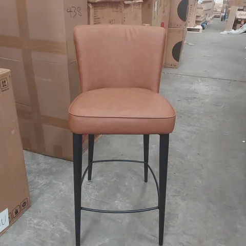 DANETTI SERENA TAN DUROSOFT TOUCH FAUX LEATHER/BLACK METAL BAR STOOL