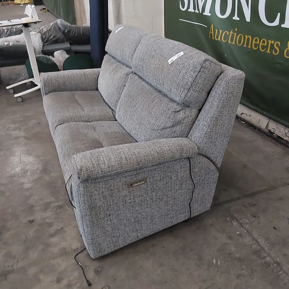 QUALITY G PLAN DESIGNER ELLIS LARGE ELECTRIC RECLINER SOFA IN ALFORD SLATE GREY FABRIC