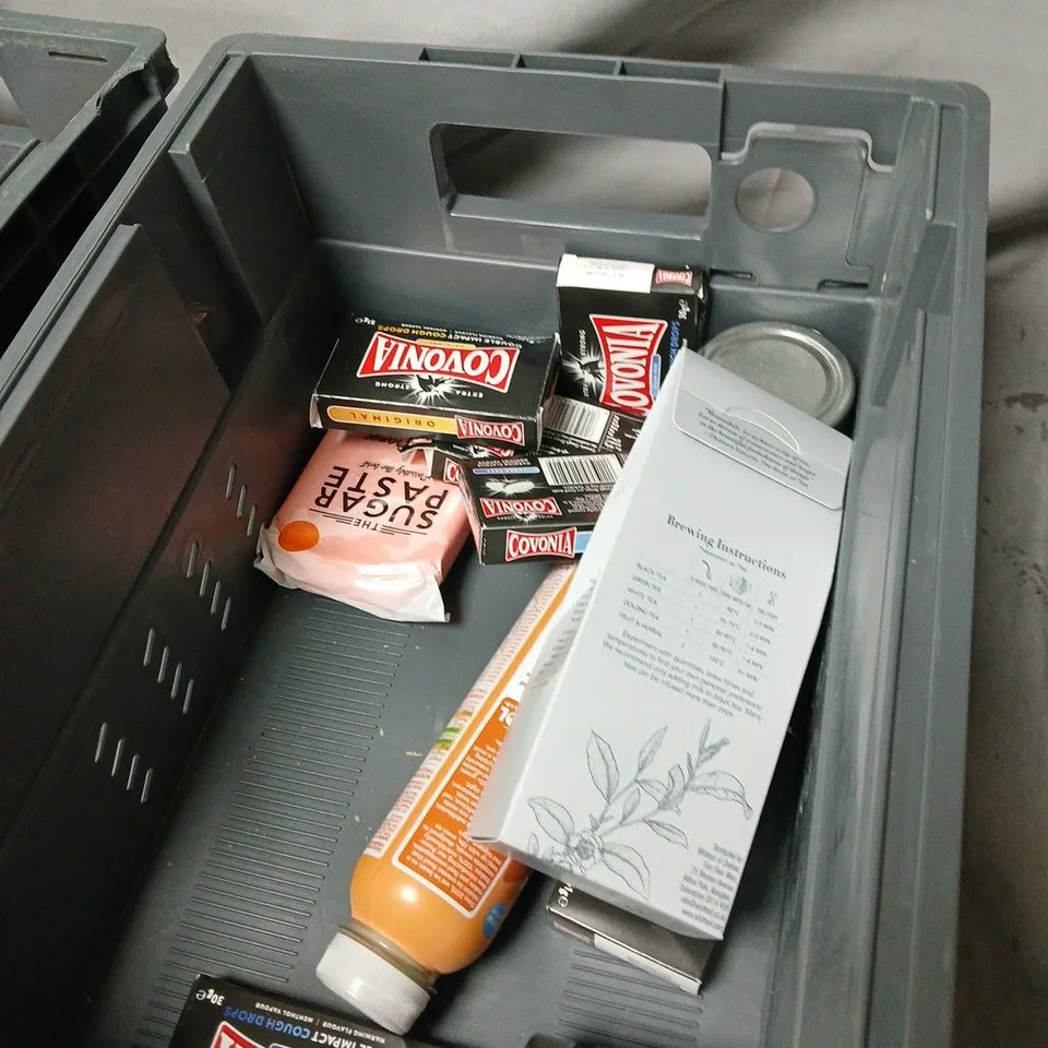 APROXIMATELY 14 ASSORTED FOOD ITEMS INCLUDING  JAVA HOUSE COFFEE, COVONIA REMEDIES, BORDER WAFERS AND SMINTS