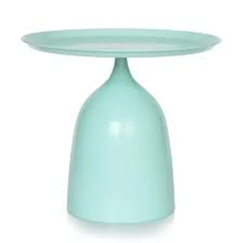 GARDEN STORIES SORBET COLLECTION INDOOR OUTDOOR METAL PEDESTAL SIDE TABLE MINT GREEN