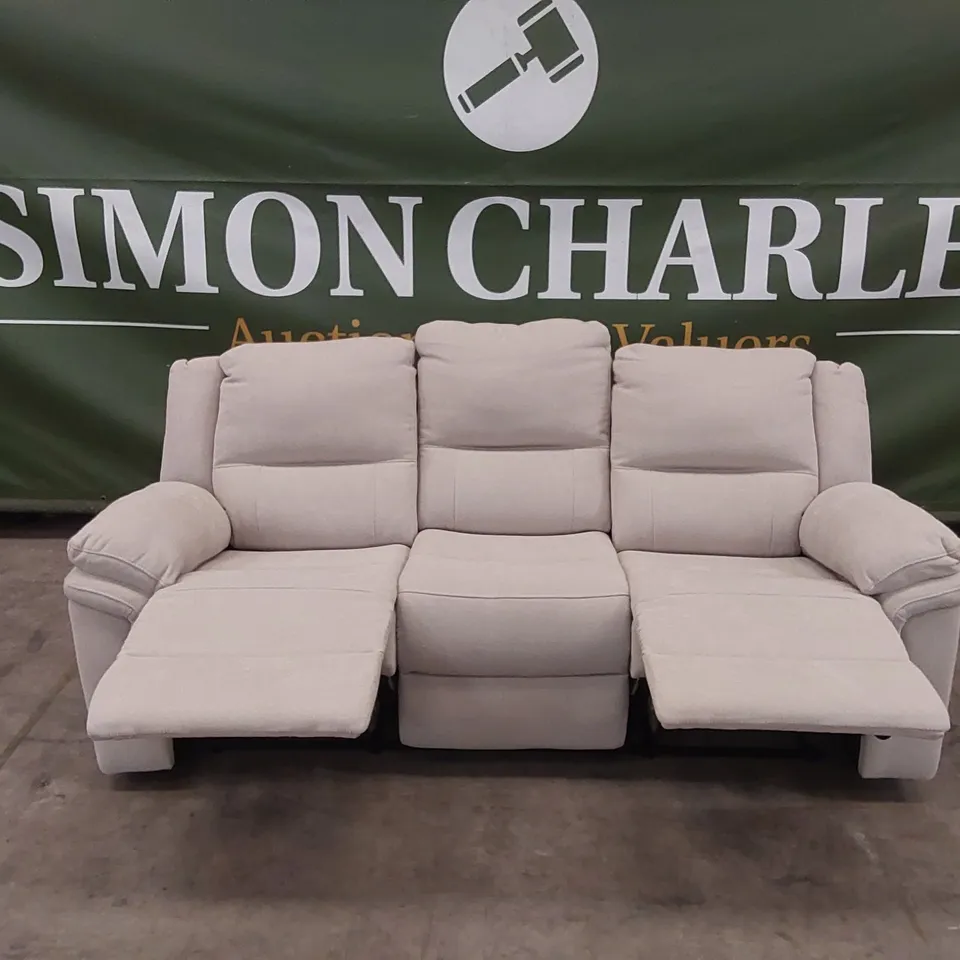 ALBION FABRIC 3 SEATER HIGH BACK MANUAL RECLINER SOFA RRP £749