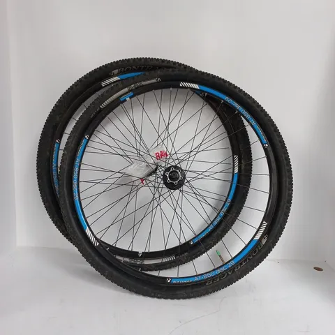 PAIR OF BONTRAGER AT-850 DISC 29 MTB WHEELS WITH SHIMANO HUBS