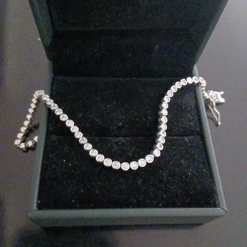 DIAMONIQUE 30TH ANNIVERSARY PD TNN PLATINUM PLATED 21CM BRACELET