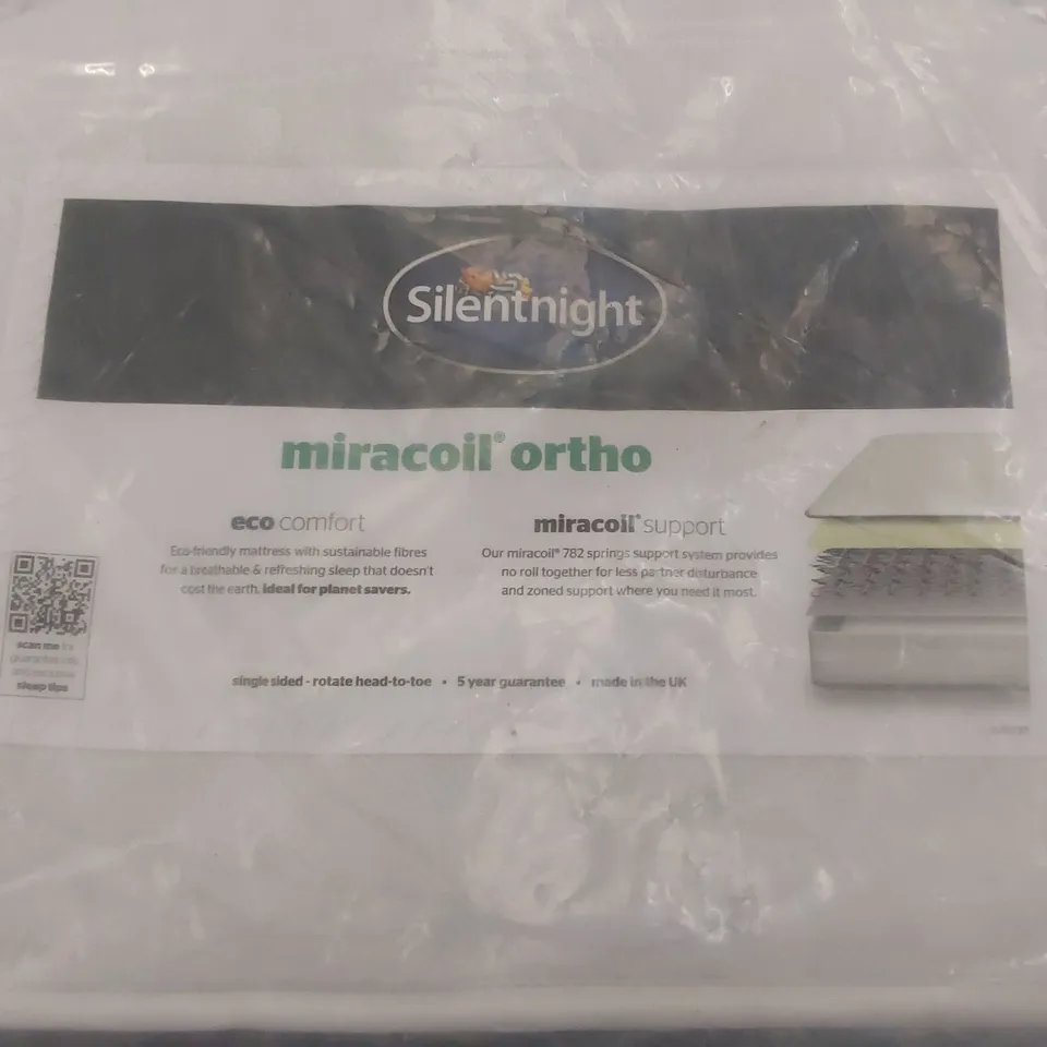 QUALITY BAGGED 5' KINGSIZE SILENTNIGHT ECO COMFORT MICROCOIL ORTHO MATTRESS