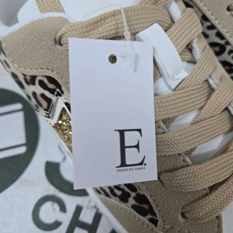 SHOES BY EMMA CARACUS SAND-LEOPARD PU SNEAKERS – UK 5