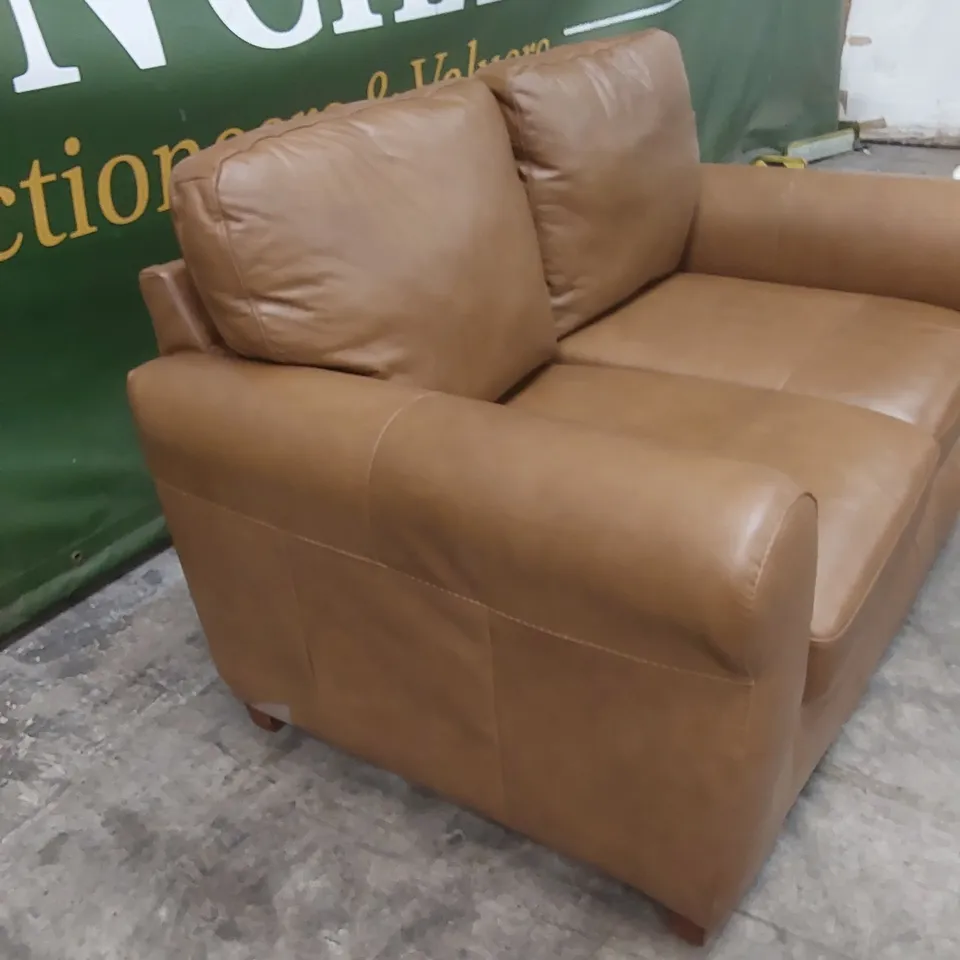 BAILEY 2 SEATER LEATHER SOFA - TAN RRP £829