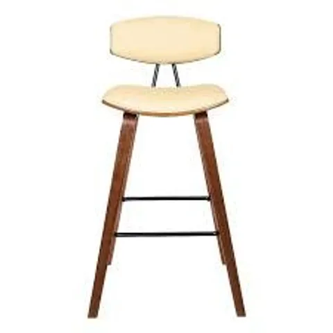 BRAND NEW BOXED FOX 30 BARSTOOL CREAM PU/WALNUT FRAME