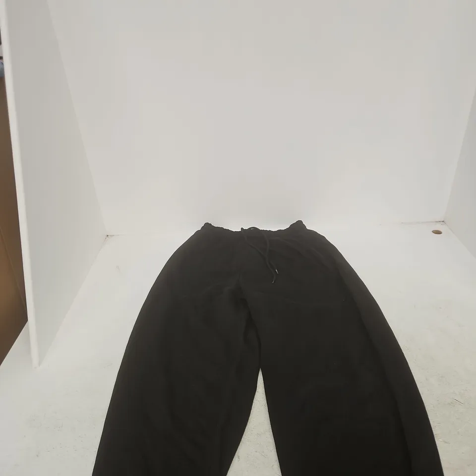 BERSHKA BLACK DRAWSTRING JOGGER TROUSERS – EU 40 / US L BARREL LEG 