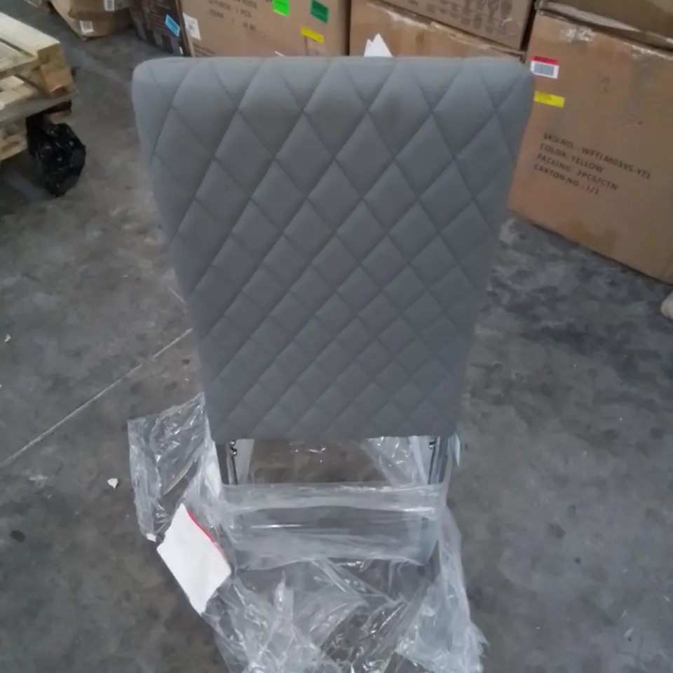 CHOWCHILLA FAUX LEATHER MODERN TALL DINING CHAIR IN GREY 