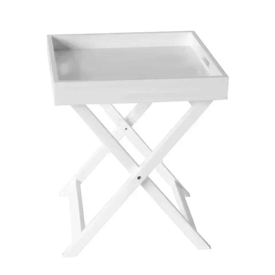 BOXED 16" SQUARE SIDE TABLE WHITE