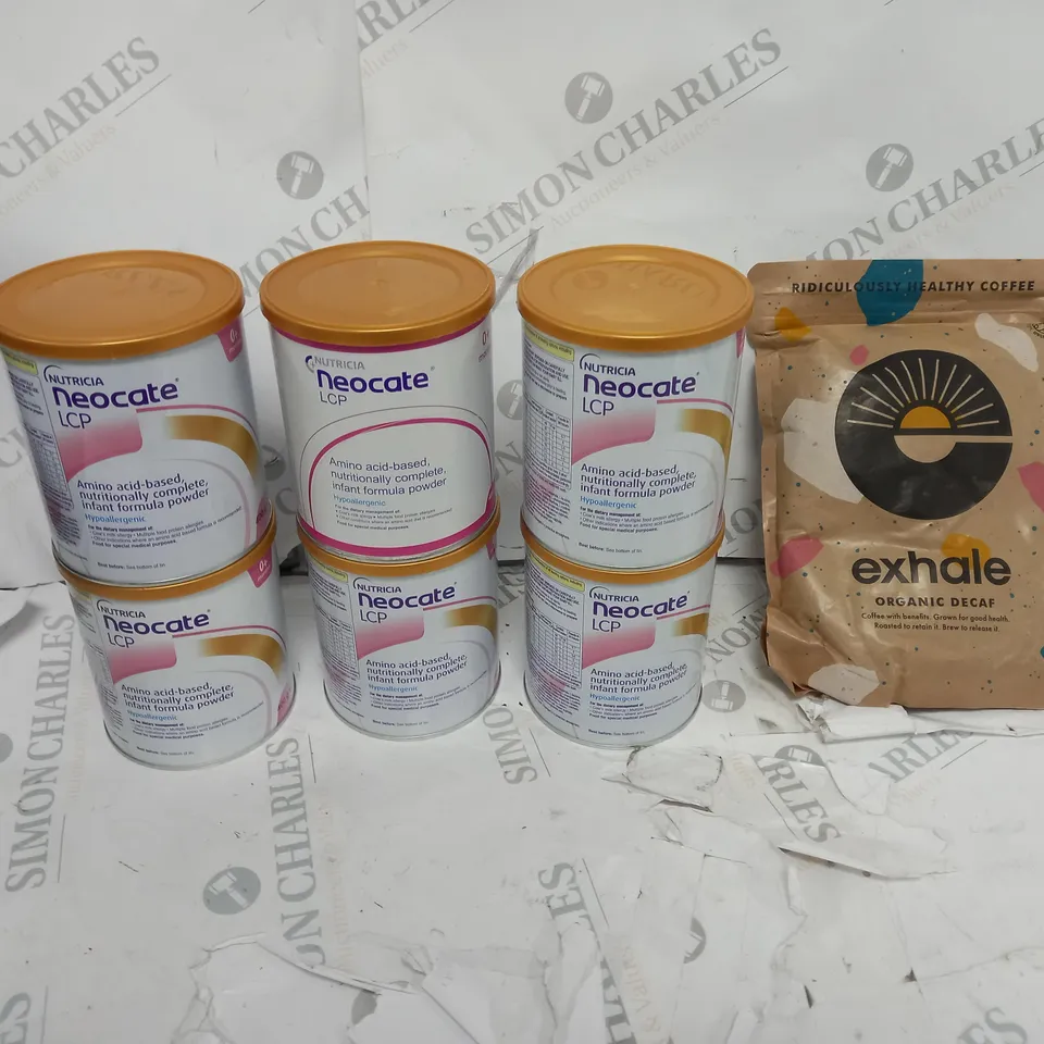 EXHALE ORGANIC DECAFE COFFEE AND NUTRICIA NEOCATE LCP 