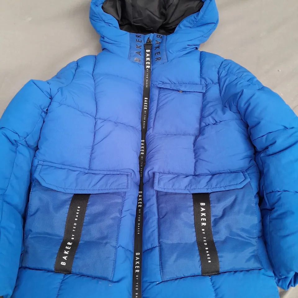TED BAKER BLUE SHORT PADDED COAT - 7 YEARS
