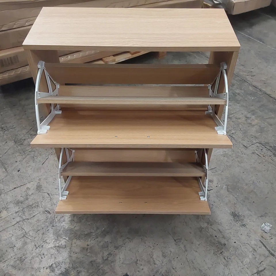 DESIGNER WOODEN FLIP OUT SHOE STORAGE CABINET