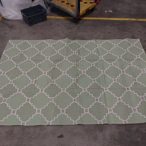 PAPILLARY FLATWEAVE GREEN/WHITE RUG // 153 X 230CM