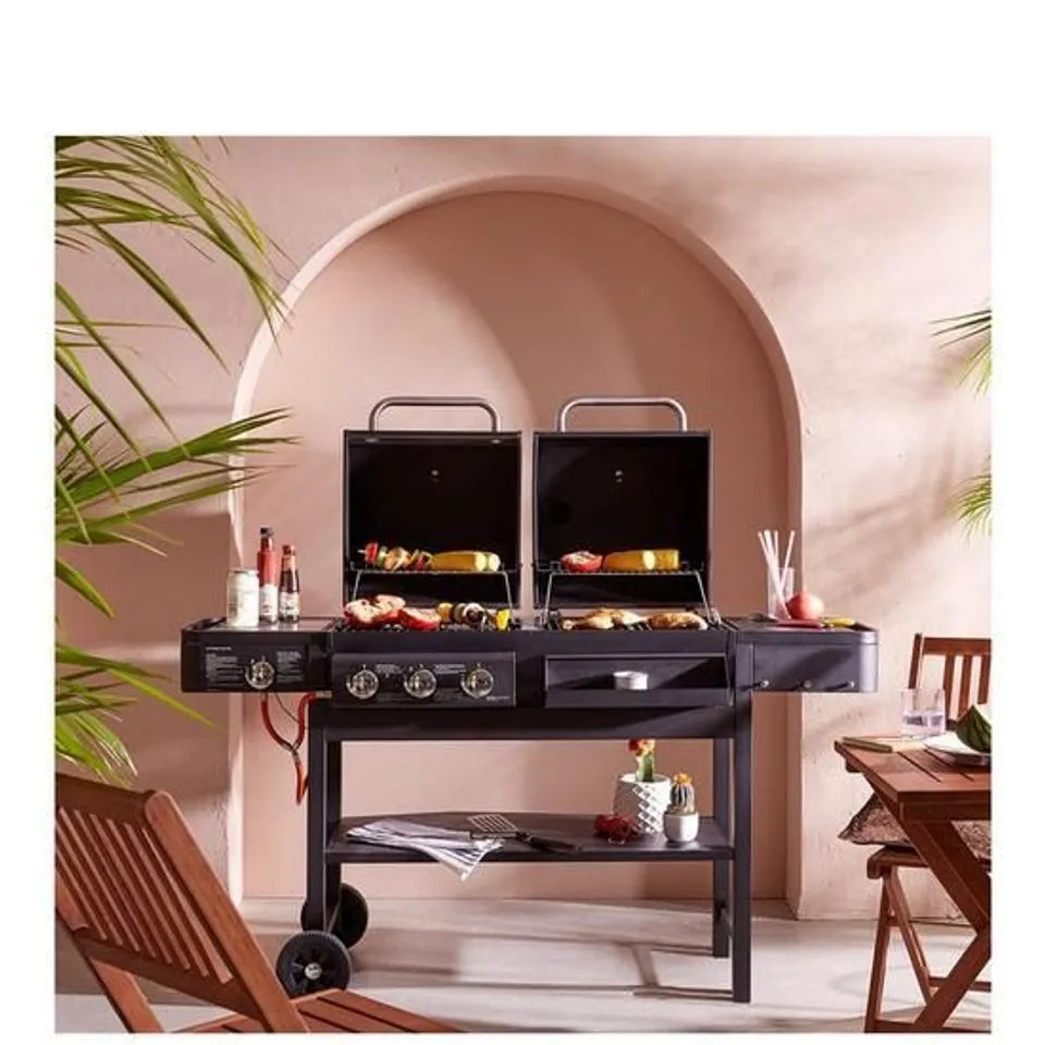 BOXED BLACK DUAL FUEL COMBI GRILL (1 BOX)