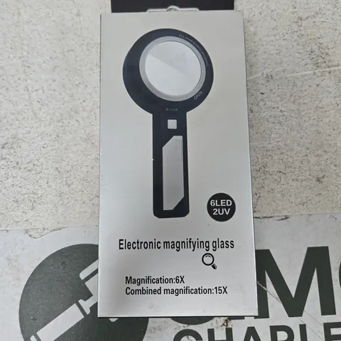 ELECTRONIC MAGNIFYING GLASS WITH 6LED/2UV – HANDHELD