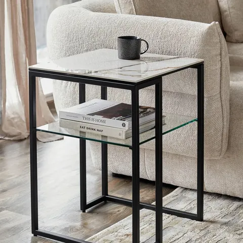 BOXED DANETTI GEORGIA NATURAL CERAMIC SIDE TABLE