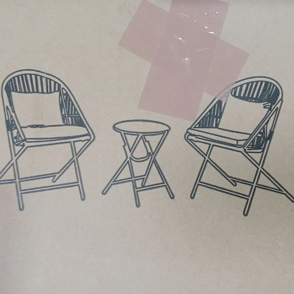 INNOVATORS COLLAPSIBLE 3 PIECE HOLLY BISTRO SET, LIGHT GREY RRP £199.99