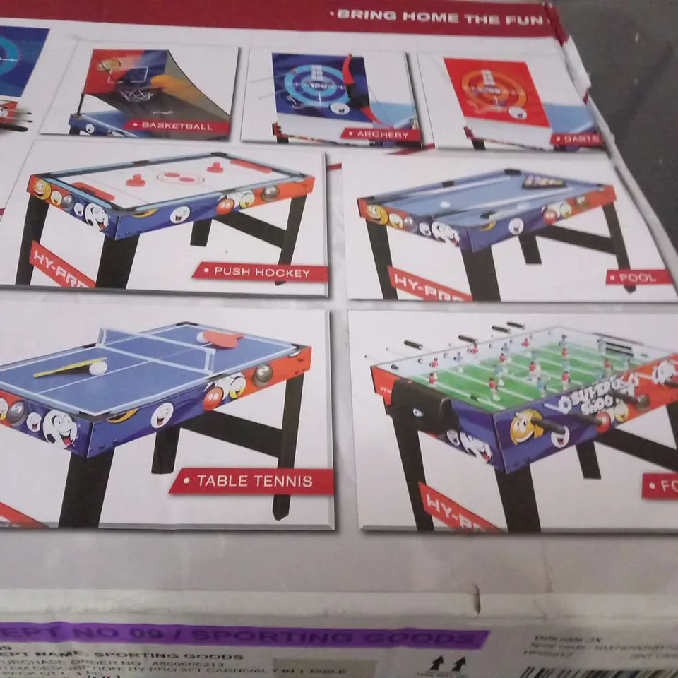 BOXED HY-PRO CARNIVAL GAMES 7 IN 1 3FT MULTI GAMES TABLE