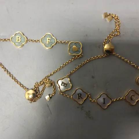 BOXED ABBOTT LYON CUSTOM NAME/INITIAL BRACELET DUO IN GOLD