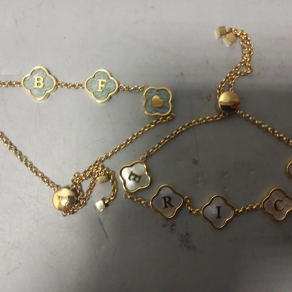 BOXED ABBOTT LYON CUSTOM NAME/INITIAL BRACELET DUO IN GOLD