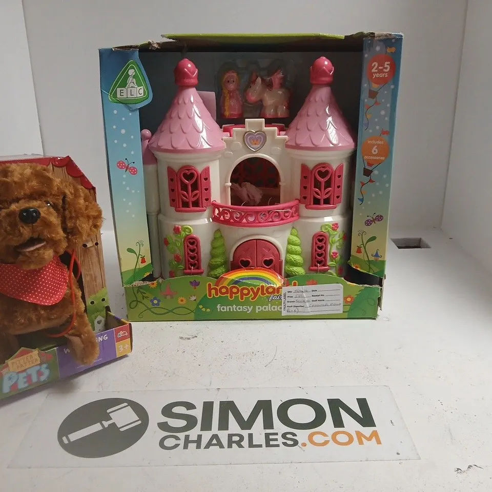 BOX OF APPROXIMATELY 10 ASSORTED TOYS TO INCLUDE: PITTER PATTER PET AND HAPPYLAND PLAYSET