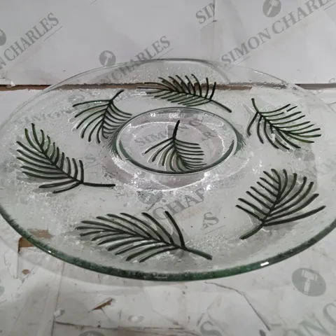 TEMP-TATIONS GLASS BOWL IN PALM DESIGN