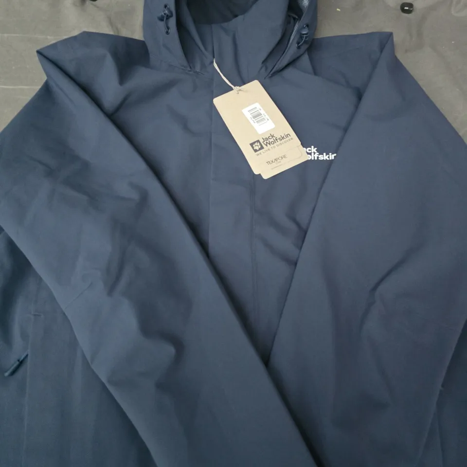 JACK WOLFSKIN HOODED JACKET IN NAVY SIZE MEDIUM