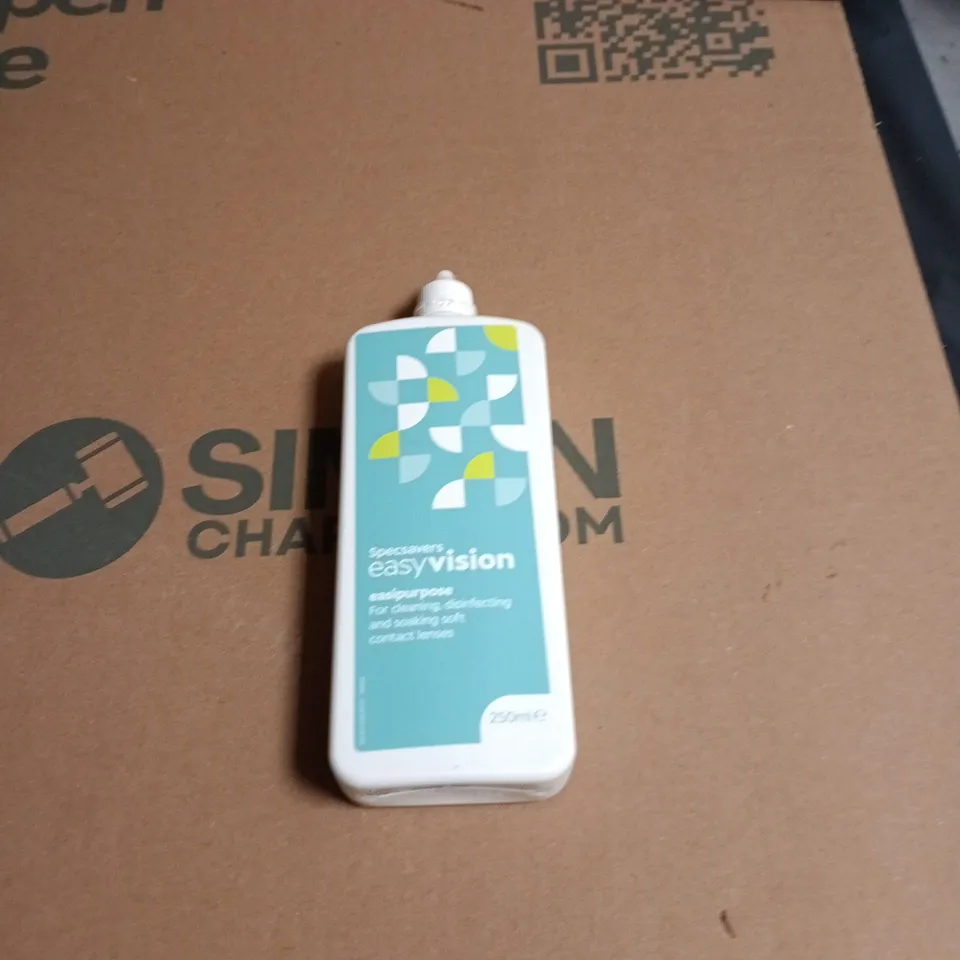 BOX OF APPROXIMATELY 30 BOTTLES OF CONTACT LENS SOLUTION 