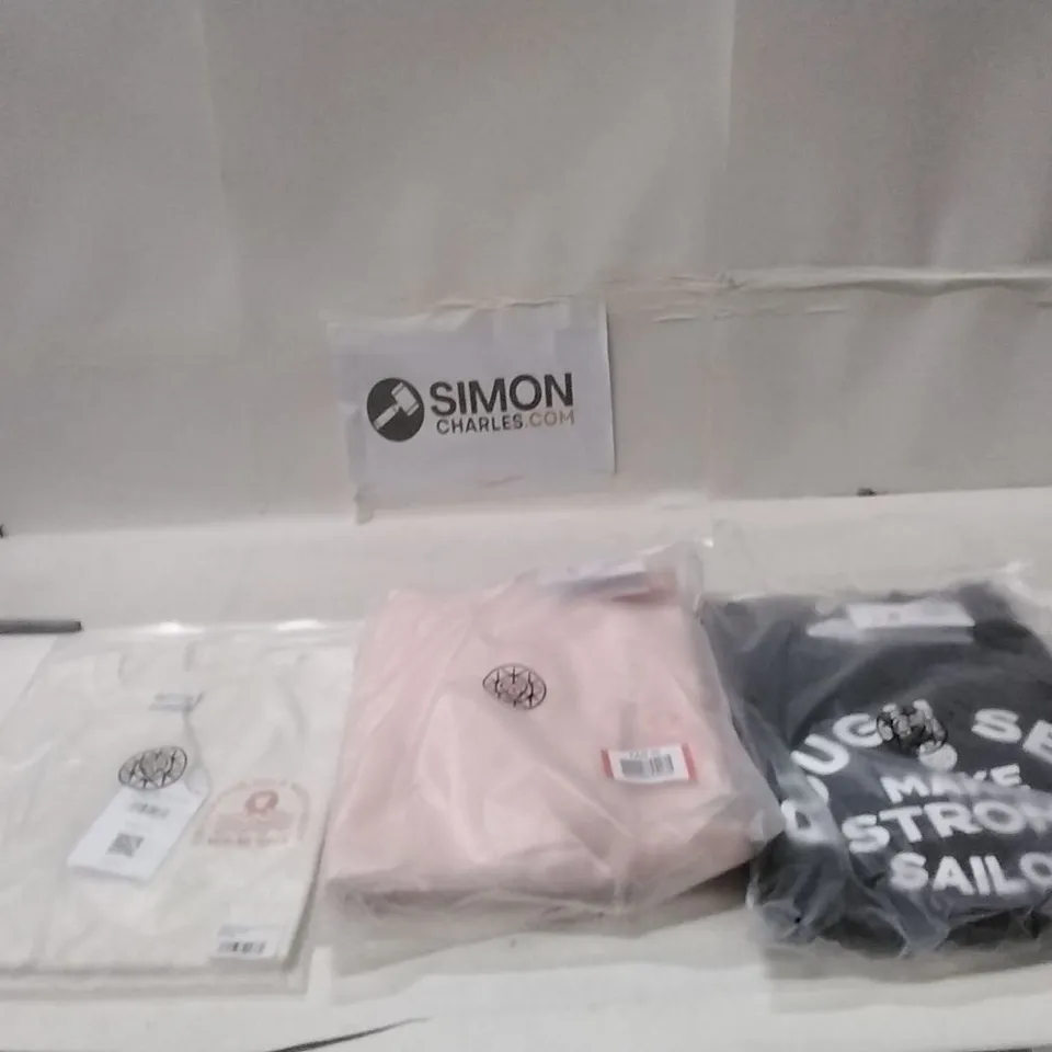 BOX OF MIXED ASSORTMENT OF BRAND NEW BRASS MONKEY CLOTHING ITEMS INCLUDING - SWEATS, TSHIRTS, HOODIES - MIXED SIZES - APPROXIMATELY X23 ITEMS