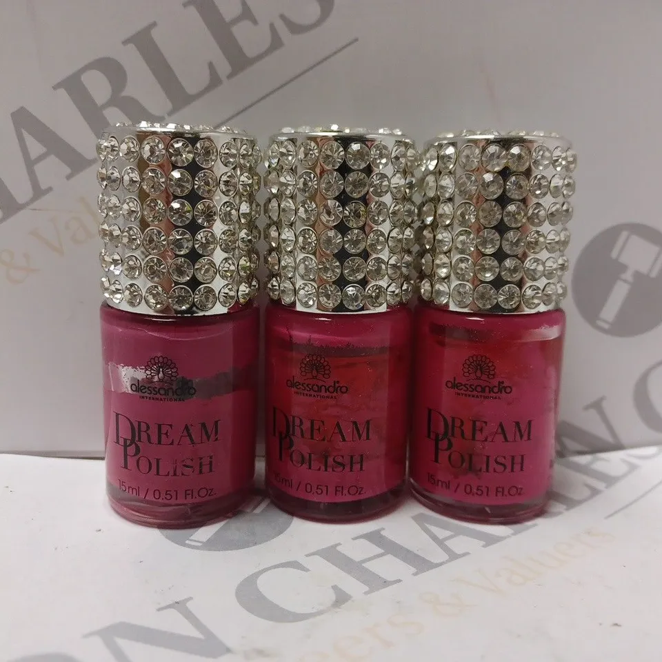 BOX OF APPROXIMATELY 20 X 15ML VIALS OF ALESSANDRO DREAM POLISH NAIL POLISH IN PINK