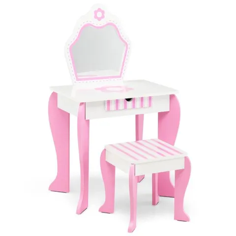 COSTWAT KIDS 2-IN-1 VANITY MIRROR AND MAKE-UP SET