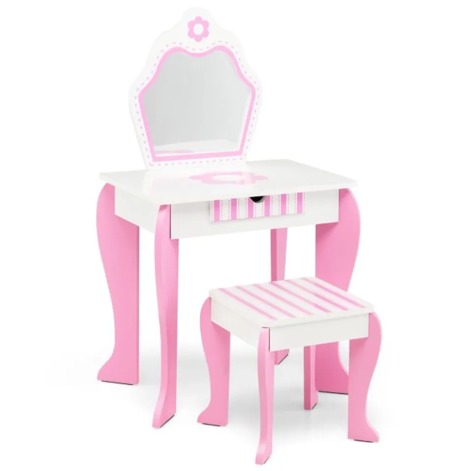 COSTWAT KIDS 2-IN-1 VANITY MIRROR AND MAKE-UP SET