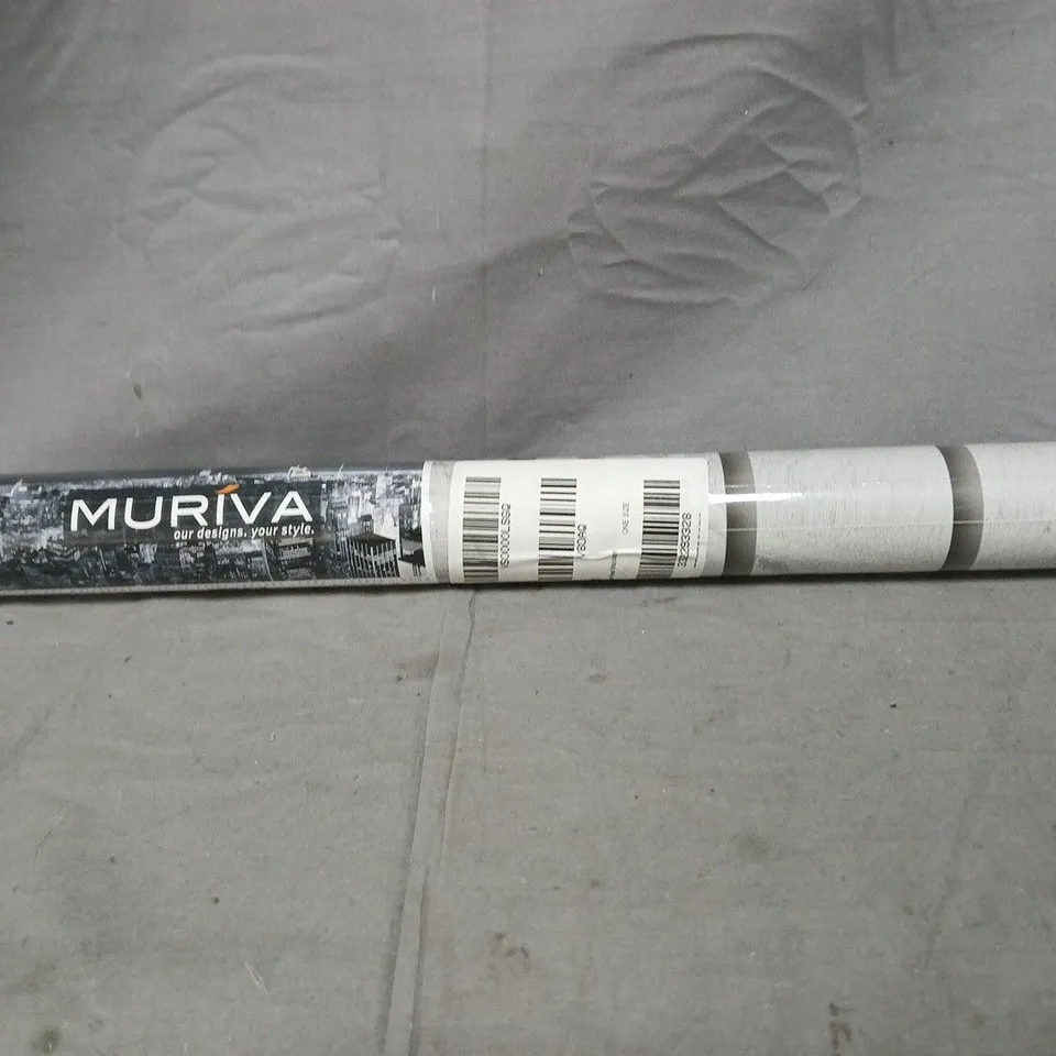 MURIVA WOODGRAIN PANEL WALLPAPER IN SILVER (10.05M X 0.53M)