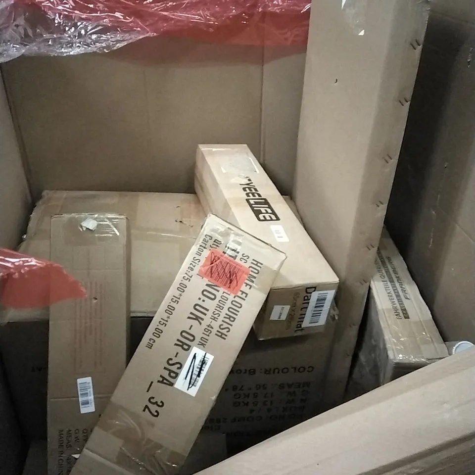 PALLET OF HOUSEHOLD ITEMS TO INCLUDE SPINNING CHAIR, STUNT SCOOTER, STEAM CLEANER, MOSQUITO NET AND OTHER ASSORTED ITEMS...