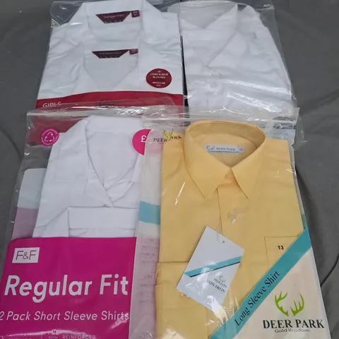 BOX OF APPROXIMATELY 50 SCHOOL SHIRTS IN ASSORTED SIZES