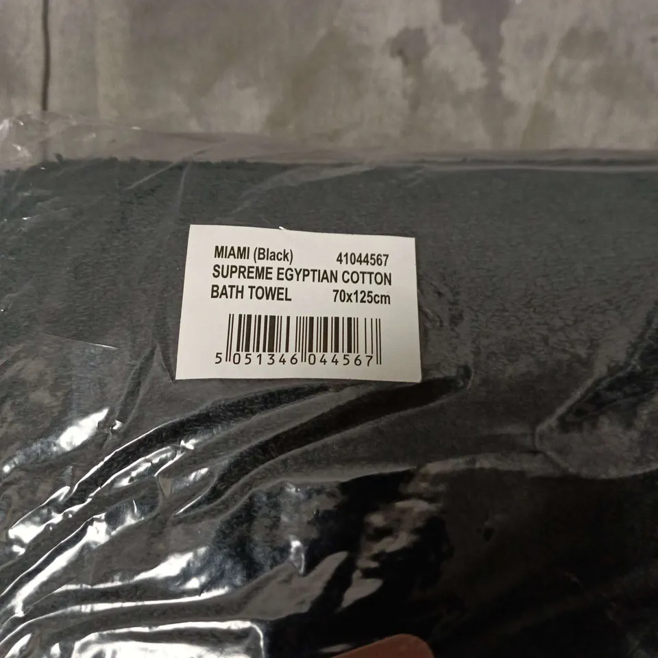 GAVENO CAVAILIA SUPREME EGYPTIAN COTTON BATH TOWEL BLACK 70 X 125CM