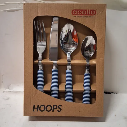 APOLLO 16-PIECE STAINLESS STEEL CUTLERY SET (BOXED) – 4 KNIVES, 4 FORKS, 4 SPOONS, 4 TEASPOONS