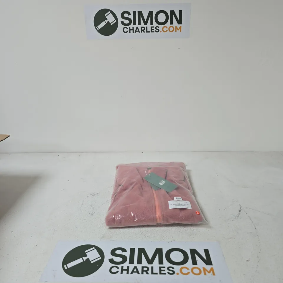 LA MAREY CORAL RED FLEECE JACKET - SIZE L