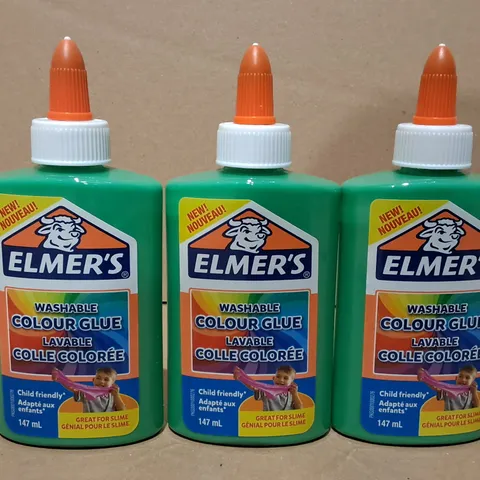 BOX OF APPROXIMATELY 18 ELMERS WASHABLE COLOUR GLUE 147ML