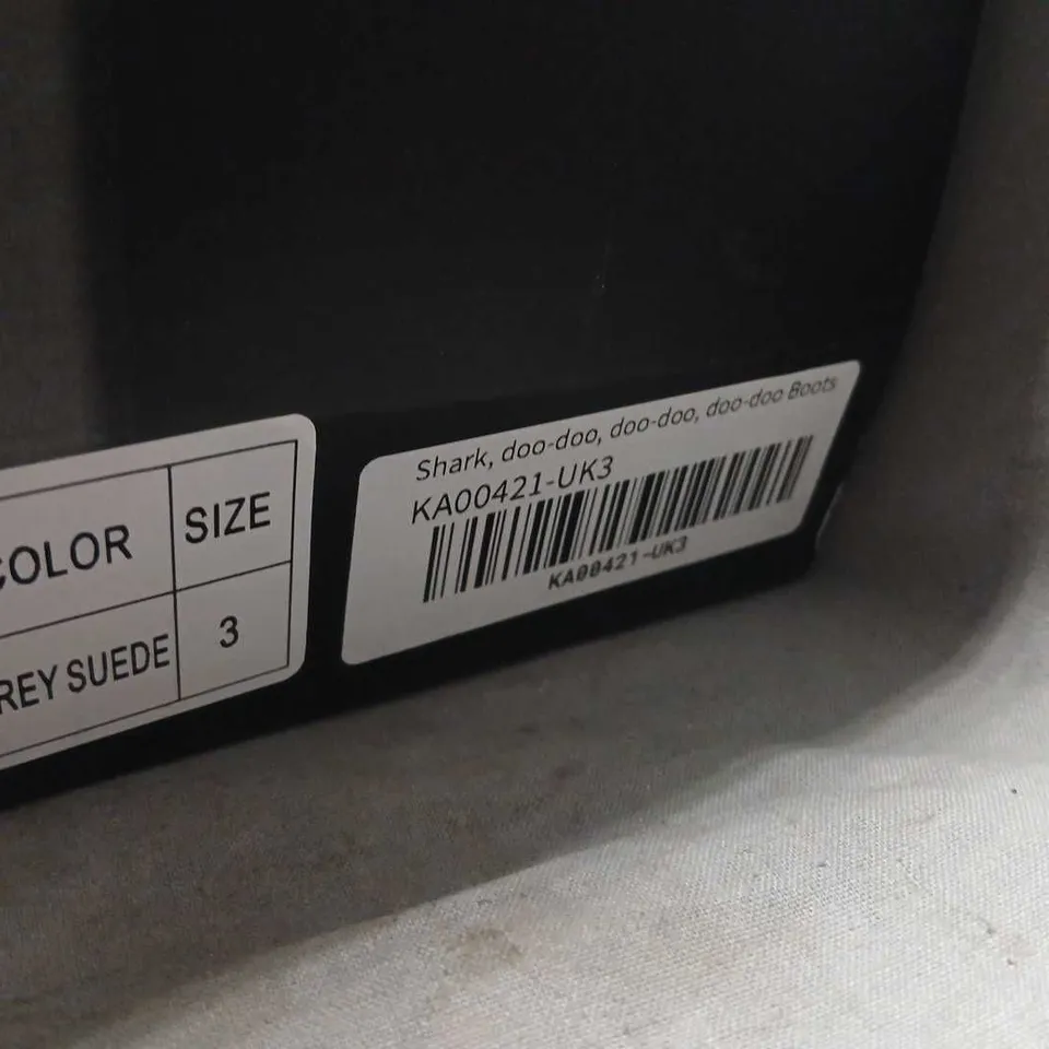 KOI GREY SUEDE SHARK DOO-DOO BOOTS – UK SIZE 3