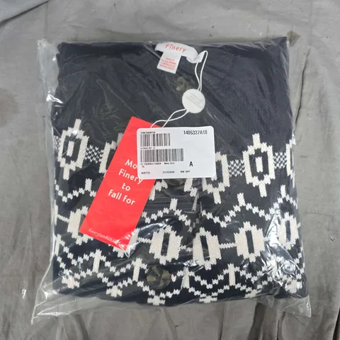BAGGED FINERY FAIRISLE CARDI IN NAVY - SIZE 16