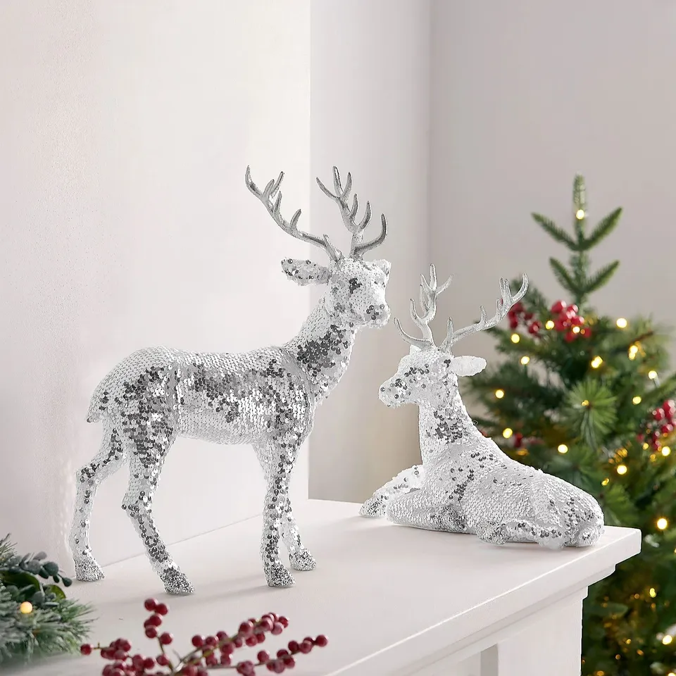 JULIEN MACDONALD SET OF TWO SEQUIN STAGS 