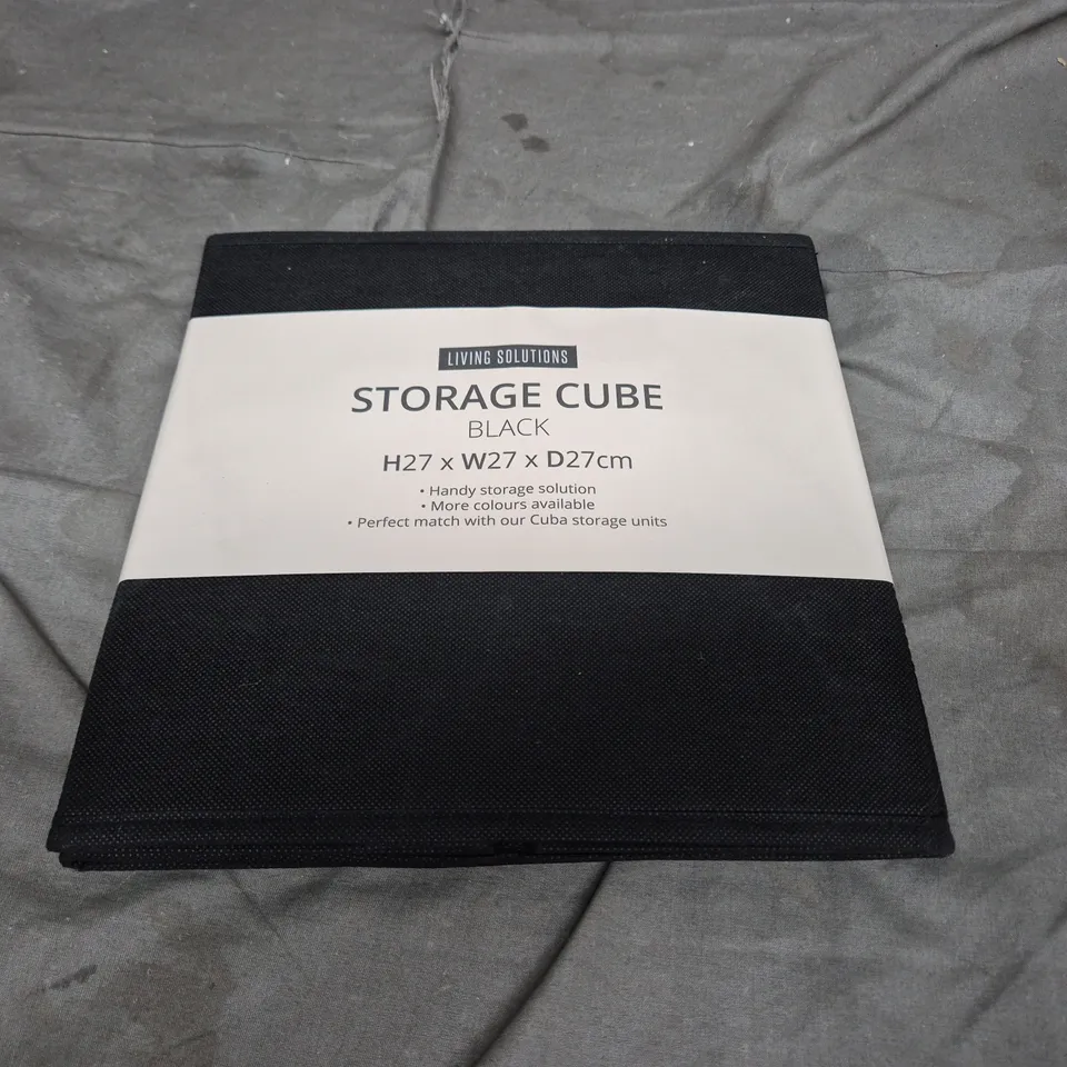 LIVING SOLUTIONS STORAGE CUBE – BLACK, 27 X 27 X 27 CM