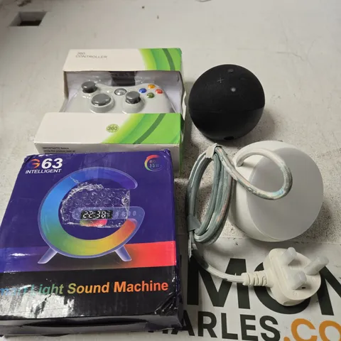 APPROXIMATELY 8 ASSORTED ELECTRICAL PRODUCTS TO INCLUDE SMART SPEAKER, CONTROLLER, ELECTRIC PUMP ETC