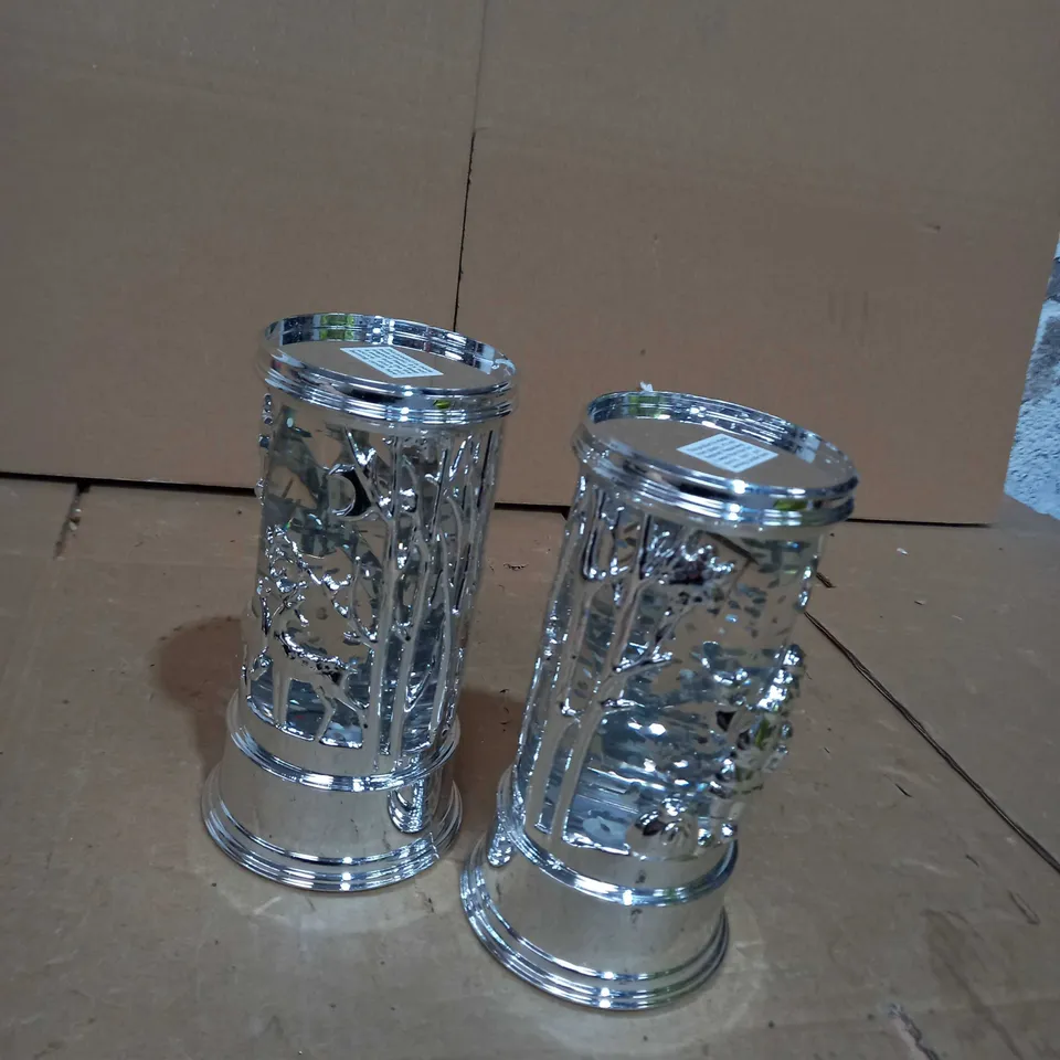 OUTLET HOME REFLECTIONS SET OF 2 PRELIT SWIRLING PILLA